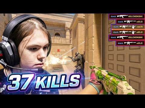 37 Kills Donk CS2 Gameplay Best Plays Highlights POV Faceit Rage Sensitivity Aim Settings CSGO