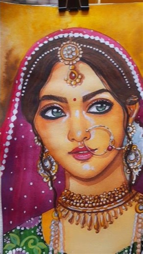 How to draw bride drawing easy with watercolor 🎨 #watercolorpainting #trendingreels #watercoloring