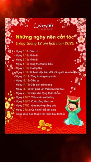 Những ngày nên cắt tóc trong tháng 12/2025 âm lịch | Lịch Ngày TỐT
