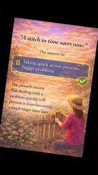 Quizz (1) Wisdom To Live By Series. Proverb: A stitch in time saves nine.
