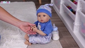 Milidool Lifelike Reborn Baby Dolls Boy - 18-Inch Baby Soft Body Realistic-Newborn Baby Dolls Cloth Body Real Life Baby Dolls with Toy Accessories for Kids Age 3 4 5 6 7 +