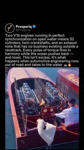 Two V16 Engines Roaring In Sync On Open Water Sound Like Nothing Else On Earth 🚤🔥