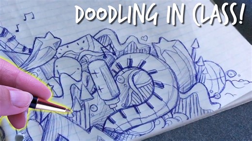 Doodling in Class! ✍️📚 I Nearly Got Caught Drawing (Shrimpy Style – Satisfying Chaos)