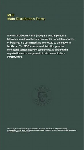 MDF - Main Distribution Frame - Security+