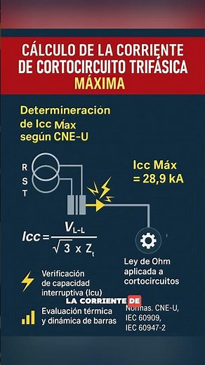 ⚡️ Cálculo de Icc Máx. Trifásica ⚡️ La Corriente de Cortocircuito Máxima es el dato más crítico par