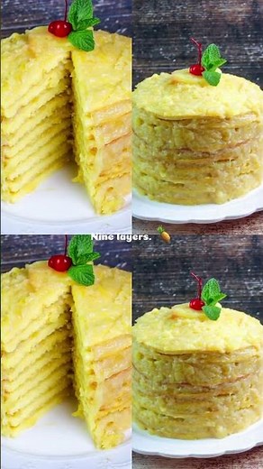 This 9 Layer Pineapple Cake Is Worth the Hype 🍍 #dessert #cakerecipe #baking #dessertideas