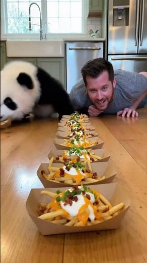 Man vs. Hungry Panda: The Ultimate Fry Eating Race! 🍟🐼
