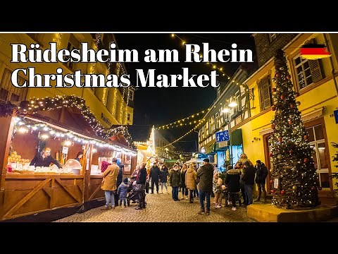 🇩🇪 Rüdesheim am Rhein, Germany 🎄 Strolling through the Christmas Market of Nations 2023 🌍🎁