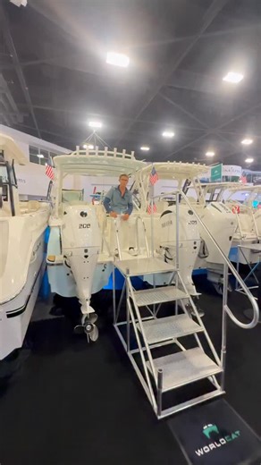 Boats Gone Wild on Instagram: "Taking an in-depth look at the 280DC-X from @worldcat_boats currently on display at the @miamiboatshow! The 280DC­-X combines the unmatched smooth ride of a catamaran with levels of features and versatility that only a dual console design can offer. See why World Cat is a Better Way to Boat at Booth MB886 & MB1092 in the Convention Center"