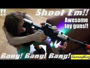 Toy Guns for Kids: Toy Gun Playtime with Kids! Toy Machine Guns with Lights and Sounds