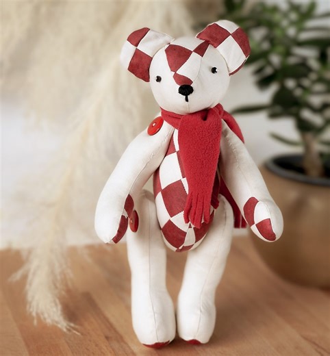 14" Patchwork Memory Bear PDF Sewing Pattern, Keepsake Teddy, Button-jointed Tutorial by My Fabric Heaven - Etsy Canada