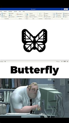 Butterfly 🦋 in MS Word Keyboard Shortcut | How to Draw Butterfly 🦋 in MS Word