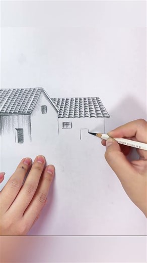 Very easy Drawing landscape with pencil #drawing #scenery