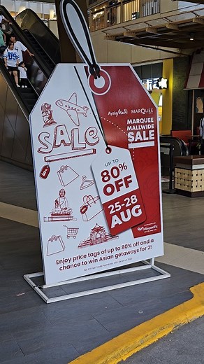 The MarQuee Mallwide Sale is soaring to you this weekend ✈️ This August 25 to 28, get up to 80% off amazing finds and a chance to win Asian getaways to Singapore , Hong Kong, or Taipei for two via Cebu Pacific! 🧳 YR Weekend heads to MarQuee Mall, featuring Mayonnaise, 647, Kuatro Kantos, and Night Over Alaska on August 26, while Zack Tabudlo goes LIVE on August 27! 🎶 Get ready for an unbeatable long weekend of shopping at MarQuee Mall! ✨ | Ayala Malls Marquee