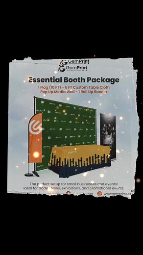 Looking to create a professional and eye-catching setup for your next event? ✨ Our Essential Booth Package is perfect for trade shows, exhibitions & promotional events! 🚀 ✅ What’s Included: • 10 FT Flag • 6 FT Custom Table Cloth • Pop-Up Media Wall • Roll-Up Banner Stand out. Get noticed. Attract more customers effortlessly! 💼✨ 📞 905-795-8778 | 📱 647-761-7486 🌐 www.gemprints.ca 📍 Gem Creatives — Unit 3, 6645 Tomken Road, Mississauga ON #BoothPackage #TradeShowSetup #EventBranding #Exhibiti