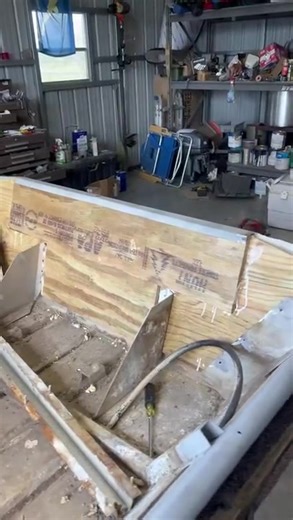 Wooden transom repair on boat