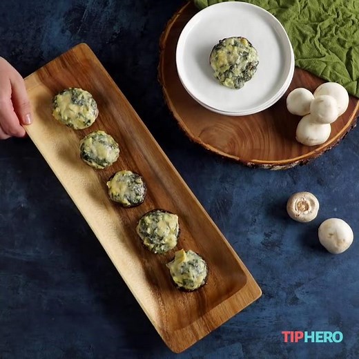 Artichoke Dip Stuffed Mushrooms
