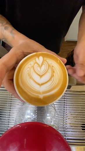 Mesmerizing tulip latte art ASMR #coffee #latteart #satisfying