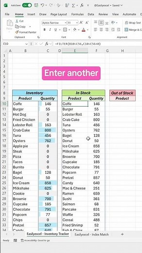 How to create a simple inventory tracker in Excel! #excel #spreadsheets #inventorymanagement