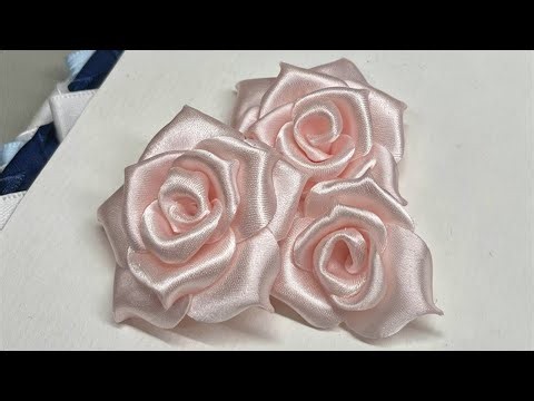 How to Make Ribbon Rose Step by Step 🌹/ Easy DIY Satin Ribbon Roses Tutorial For Beginners