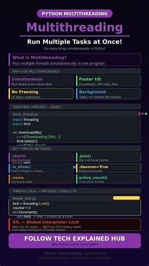 Python Multithreading Explained | Run Tasks Simultaneously | 60 Seconds!