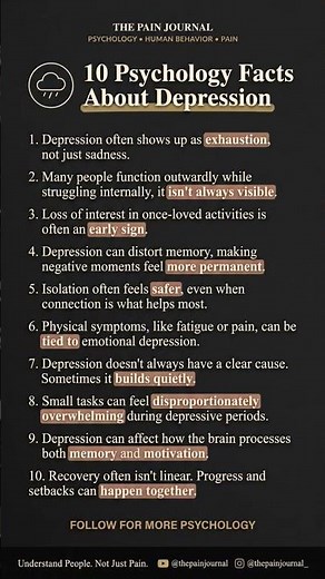10 Psychology Facts About Depression #depression #psychologyfacts