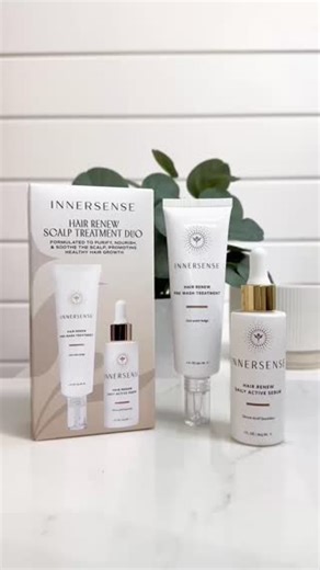 Meet the Hair Renew Scalp Treatment Duo! In addition to our Hair Renew Scalp Hairbath and Soothing Conditioner, complete your scalp care ceremony formulated to optimize scalp health. Key Benefits: 🌿Remove buildup 🌿Soothe irritation 🌿Reduce flaking | Innersense Organic Beauty