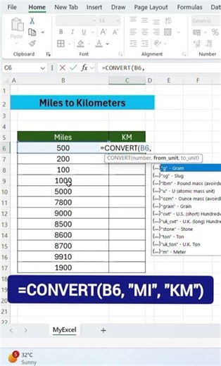 Convert Miles to Kilometres in Excel (Super Easy Trick!) | Miles to KM in Excel in 60 Seconds! ⚡
