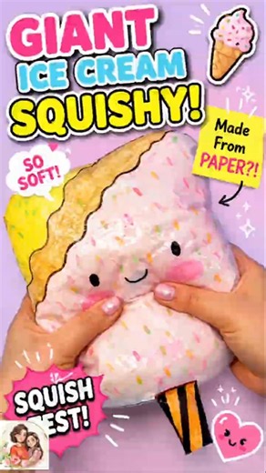 DIY Giant Ice Cream Squishy 💖 Paper Craft #squishyasmr