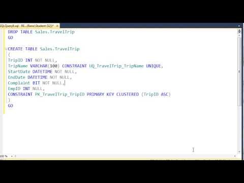 SQL 2012 Creating Tables With Constraints Lab 1.5