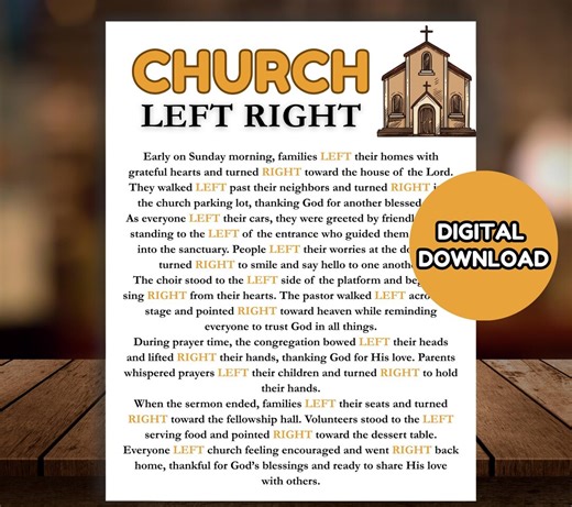The Church Community Left Right Game, Fun Games for Church, Church Activities, Printable Church Games, Bible Left Right, Christian Games - Etsy