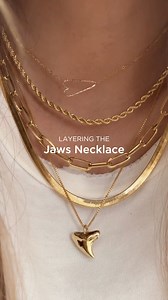 The ultimate layered look with our top-selling necklaces ✨ • Itty Bitty Heart Necklace • Rope Chain • Chunky Love Chain • Snake Chain • Jaws Necklace | James Michelle Jewelry | Facebook