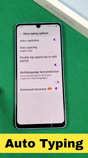 Samsung Keyboard Auto Typing settings