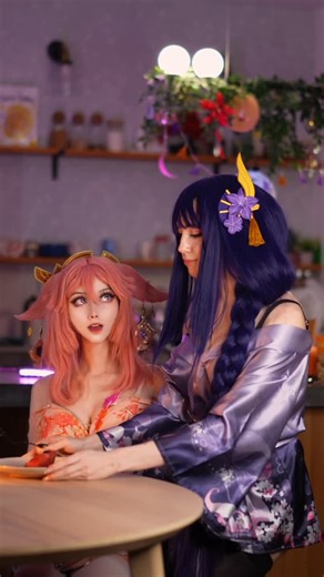 Anastasiia Daniliuk on Instagram: "Nooo, don’t eat that! 😰 #genshincosplay #genshinimpactcosplay. #genshin #genshinimpact #baal #baalcosplay #girlcosplay #gamecosplay #inazumagenshinimpact #cosplay #cosplayers#雷電車 #raidenshogun #raidencosplay #yaemiko #yaemikocosplay #yuricouple #joke #funnymeme"