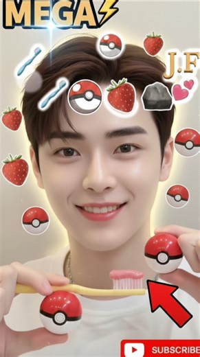 🍓 Wait for the PokeBall Pop! 💥 #satisfying #candy