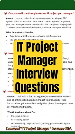 TOP 10 IT PROJECT MANAGER INTERVIEW QUESTIONS, ANSWERS & WHAT INTERVIEWERS LOOK FOR