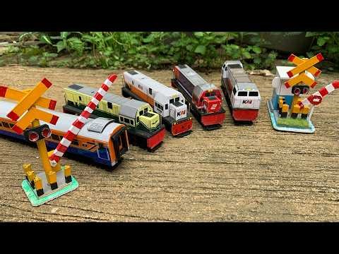 Merakit & Mencari Miniatur Kereta Api CC206,CC203,CC201 Jadul,Palang Pintu,Gerbong Panjang di Taman