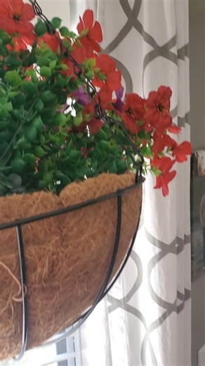 Watch Set of 2 artificial flowers hanging baskets on Amazon Live