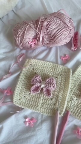 Bow crochet squares for cute handmade home decor ideas