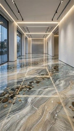From ordinary floor to luxurious artwork! Epoxy Resin Flooring Process 🌊