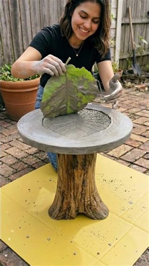 Turning a Scrap Tire Into a Luxury Garden Table 🍃 Concrete Pour + Leaf Art | Resin Dreaming