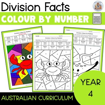 Color By Number – Division Facts, Grade 4