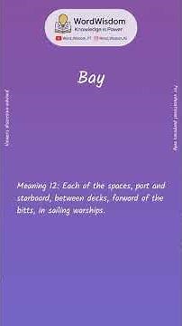 What does "Bay" mean? | English vocabulary shorts | #bay #wordwisdom