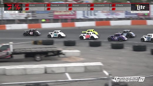 Wild U.S. Legend Cars International and INEX win for Joey Braun. | Riverhead Raceway