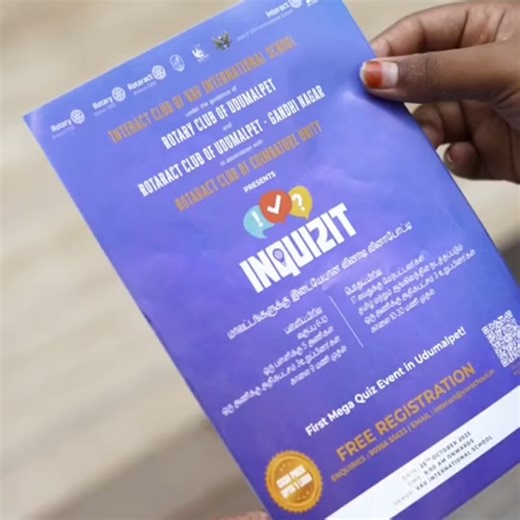 Interact club of VAV International School on Instagram: "Interact Club of VAV International School & Rotaract Club of Coimbatore Unity presents INQUIZIT 2025 – The Ultimate Quiz Challenge in Udumalpet! 🔥🧠 🎯 Quiz Format Includes: ✅ General Knowledge ✅ Science & Current Affairs ✅ Audio-Visual Round ✅ Buzzer Round ✅ And More! 📍 Venue: VAV International School, Udumalpet 📅 Date: 25th October 2025 (Saturday) 💰 Cash Prizes worth up to ₹1,00,000! 🎟