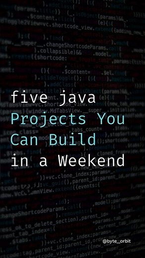 5 java project for beginners to do in a weekend. #javalove #javaprojects #javazone #java #shorts