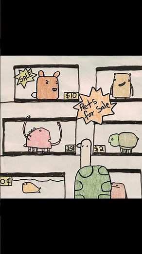 Duck Turtle buys a Pet. Super Funny Animation by Notebook Babies