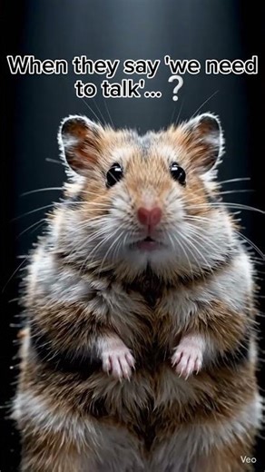 Surprise moment for the hamster