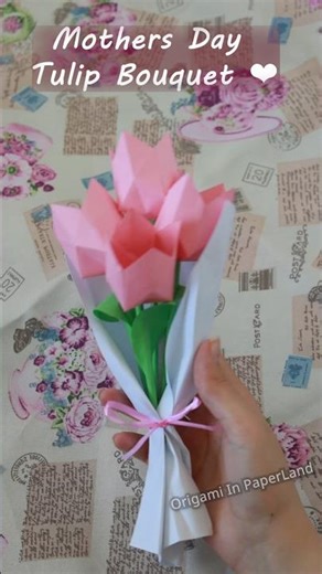 How To DIY Easy Paper Tulip For Mother's Day 🌷💐Last minute Mother's Day gift idea