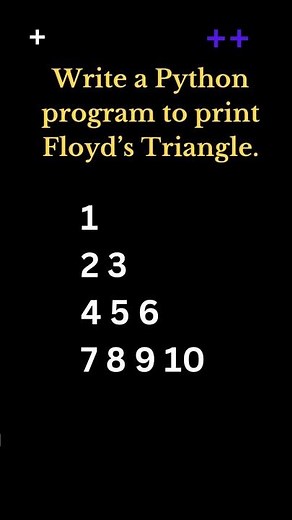 Floyd's triangle using python#Interview question#python3 #coding #pythonforbeginners